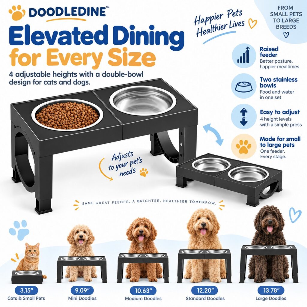 Best Elevated Dog Bowls for Large Breed Doodle Dogs