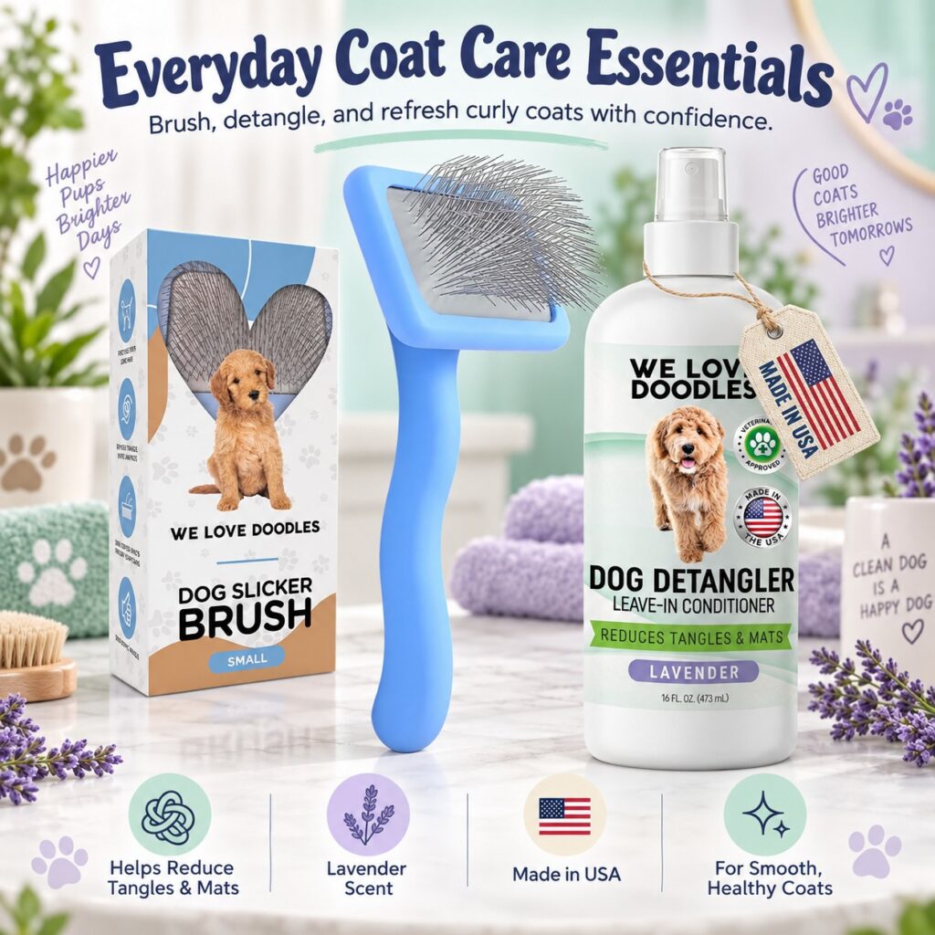 Detangler Spray Pack for Doodle Dogs for Home Grooming